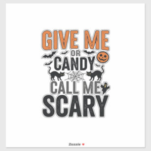 Halloween Snoep of Noem me Schattig Vintage Grafis Sticker