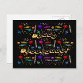 Halloween Snoep Patroon Briefkaart (Voorkant / Achterkant)