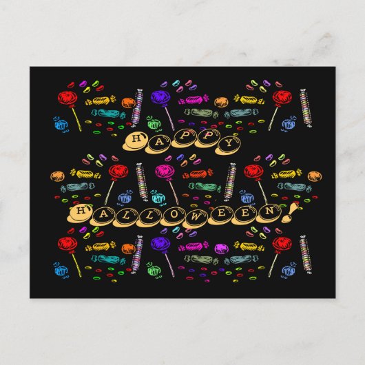 Halloween Snoep Patroon Briefkaart (Voorkant)