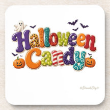 Halloween Snoep Patroon Bubble Letters