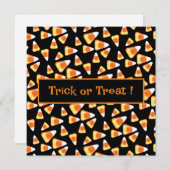 Halloween snoep patroon, leuke snoepmaïsbehandelin kaart (Voorkant / Achterkant)