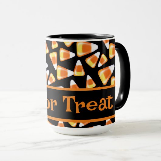 Halloween snoep patroon, leuke snoepmaïsbehandelin mok (Voorkant rechts)