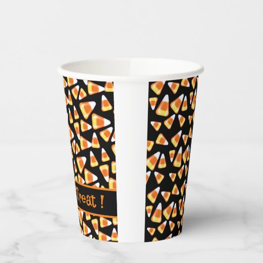 Halloween snoep patroon, leuke snoepmaïsbehandelin papieren bekers (Links)