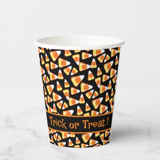 Halloween snoep patroon, leuke snoepmaïsbehandelin papieren bekers (Voorkant)