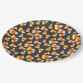 Halloween snoep patroon, leuke snoepmaïsbehandelin papieren bordje (Gekanteld)