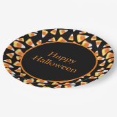 Halloween snoep patroon, leuke snoepmaïsbehandelin papieren bordje (Gekanteld)