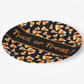 Halloween snoep patroon, leuke snoepmaïsbehandelin papieren bordje (Gekanteld)