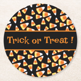 Halloween snoep patroon, leuke snoepmaïsbehandelin ronde kartonnen onderzetter