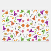 Halloween Snoep Pumpkin & Witch's Pet 2 Inpakpapier Vel (Voorkant)