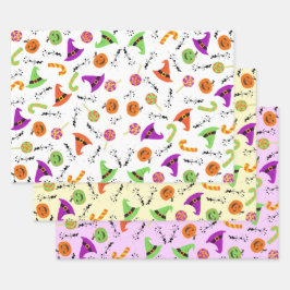Halloween Snoep Pumpkin & Witch's Pet 2 Inpakpapier Vel