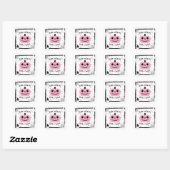 Halloween snoep roze pompoen neem een lieve loot b vierkante sticker (Vel)