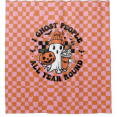 Halloween Snoep Schattige Ghost Funny Douchegordijn (Voorkant)