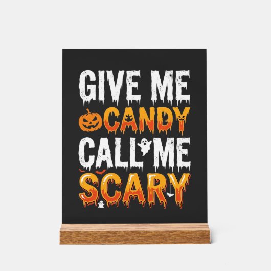 Halloween Snoep Schrikbarend Spook Ontwerp_1 Acryl Bord (Voorkant)