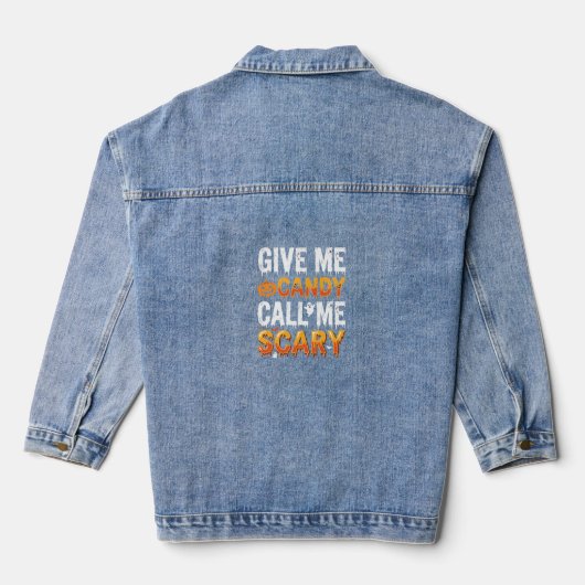 Halloween Snoep Schrikbarend Spook Ontwerp_1 Denim Jacket (Achterkant)