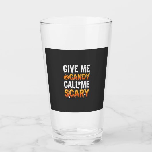 Halloween Snoep Schrikbarend Spook Ontwerp_1 Glas (Voorkant)