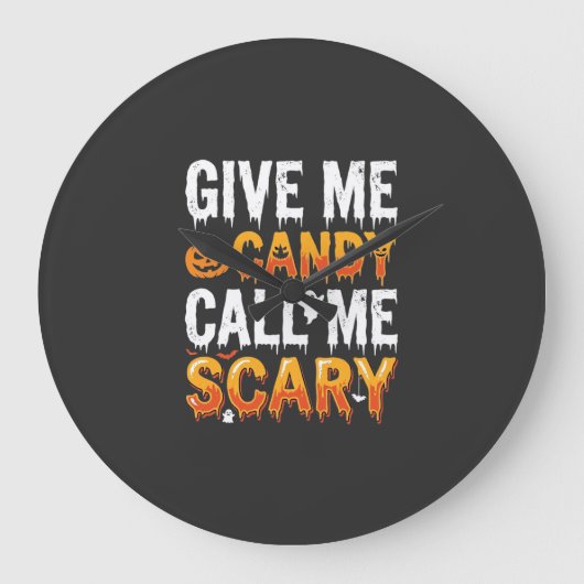 Halloween Snoep Schrikbarend Spook Ontwerp_1 Grote Klok (Voorkant)