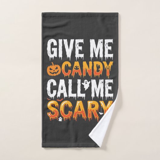 Halloween Snoep Schrikbarend Spook Ontwerp_1 Handdoek (Handdoek)