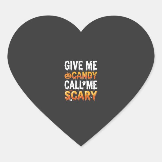 Halloween Snoep Schrikbarend Spook Ontwerp_1 Hart Sticker (Voorkant)