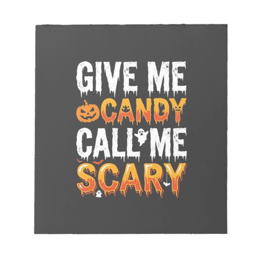 Halloween Snoep Schrikbarend Spook Ontwerp_1 Notitieblok (Voorkant)