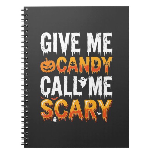 Halloween Snoep Schrikbarend Spook Ontwerp_1 Notitieboek (Voorkant)
