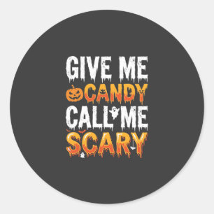 Halloween Snoep Schrikbarend Spook Ontwerp_1 Ronde Sticker