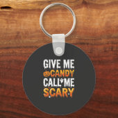 Halloween Snoep Schrikbarend Spook Ontwerp_1 Sleutelhanger (Voorkant)