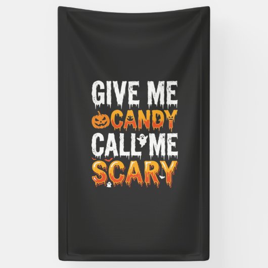 Halloween Snoep Schrikbarend Spook Ontwerp_1 Spandoek (Verticaal)