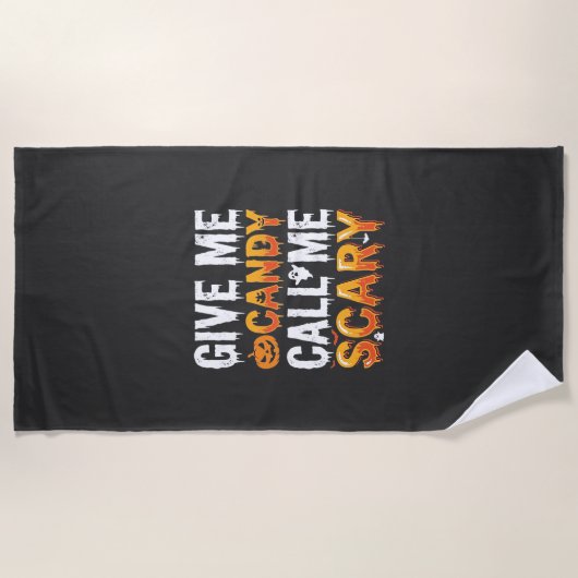 Halloween Snoep Schrikbarend Spook Ontwerp_1 Strandlaken (Voorkant)