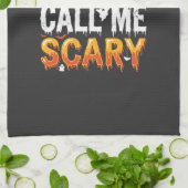 Halloween Snoep Schrikbarend Spook Ontwerp_1 Theedoek (Gevouwen)