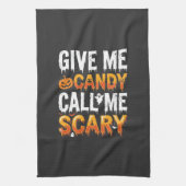 Halloween Snoep Schrikbarend Spook Ontwerp_1 Theedoek (Verticaal)
