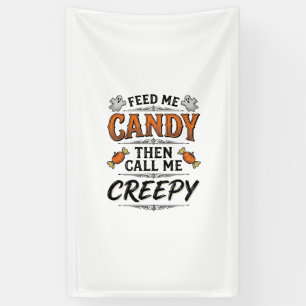 Halloween Snoep Shirt Grappige Griezels Quote Vint Spandoek