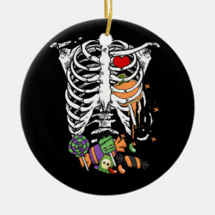 Halloween Snoep Skeleton Rib Cage X-Ray Keramisch Ornament