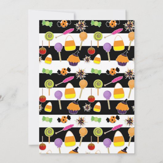 Halloween Snoep & snoepjes Pumpkin Party Invitatio Kaart (Achterkant)