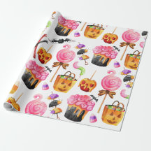 Halloween Snoep Snoepjes Spooky Wrapping Paper