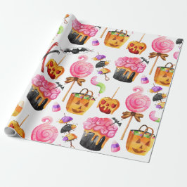Halloween Snoep Snoepjes Spooky Wrapping Paper Cadeaupapier