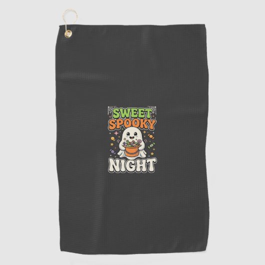 Halloween Snoep Spoken Nacht Golfhanddoek (Voorkant)
