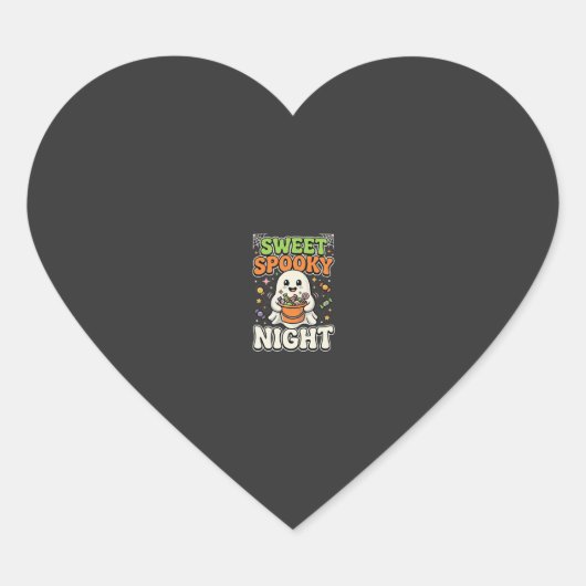 Halloween Snoep Spoken Nacht Hart Sticker (Voorkant)