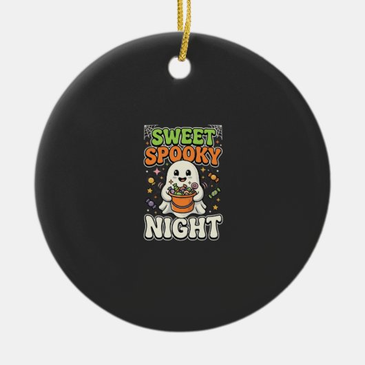 Halloween Snoep Spoken Nacht Keramisch Ornament (Voorkant)