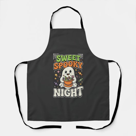 Halloween Snoep Spoken Nacht Schort (Voorkant)