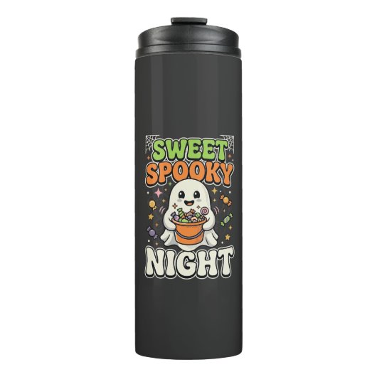 Halloween Snoep Spoken Nacht Thermosbeker (Voorkant)