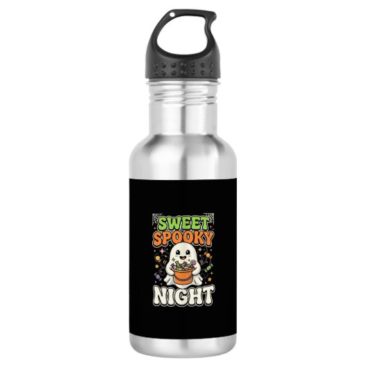 Halloween Snoep Spoken Nacht Waterfles (Voorkant)
