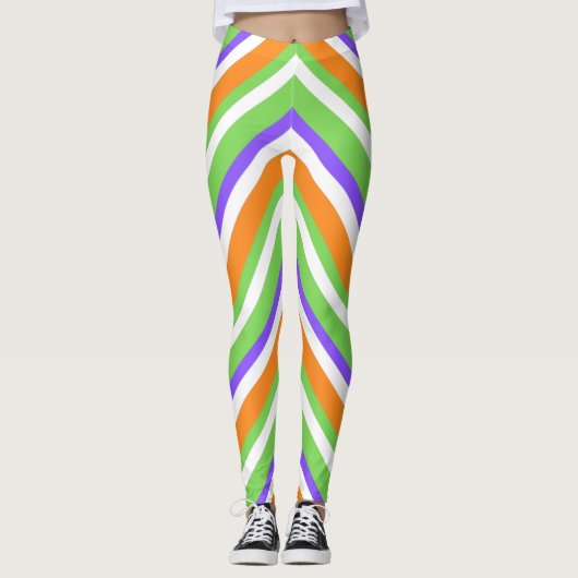 Halloween Snoep Swirl Witte Leggings (Voorkant)