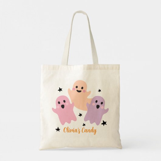 Halloween Snoep Trick or treat gepersonaliseerd me Tote Bag (Achterkant)