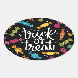 Halloween Snoep Trick or treat Ovale Sticker