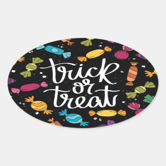 Halloween Snoep Trick or treat Ovale Sticker