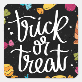 Halloween Snoep Trick or treat Vierkante Sticker