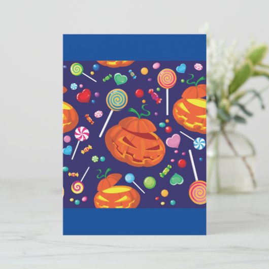 Halloween Snoep uitnodigingen (Staand voorkant)