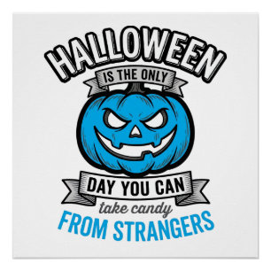 Halloween Snoep Van Vreemden Vintage Pompoen Ontwe Perfect Poster