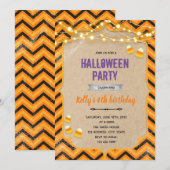 Halloween snoep verjaardagsuitnodiging kaart (Voorkant / Achterkant)