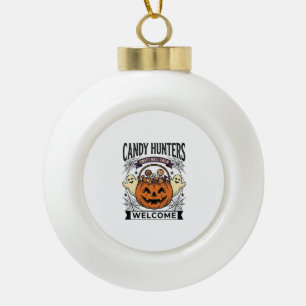 Halloween Snoep Verzamelaar Vintage Gravure Pompoe Keramische Bal Ornament